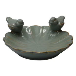 Poidło dla ptaków miętowe ceramiczne duże 25,5 cm