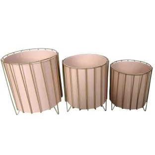 Osłonka metalowa różowa w złotym stojaku 22,5 cm