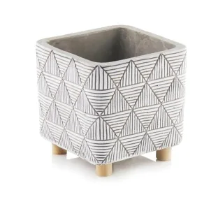 Osłonka betonowa szara kwadratowa na nóżkach z wzorem 13 cm