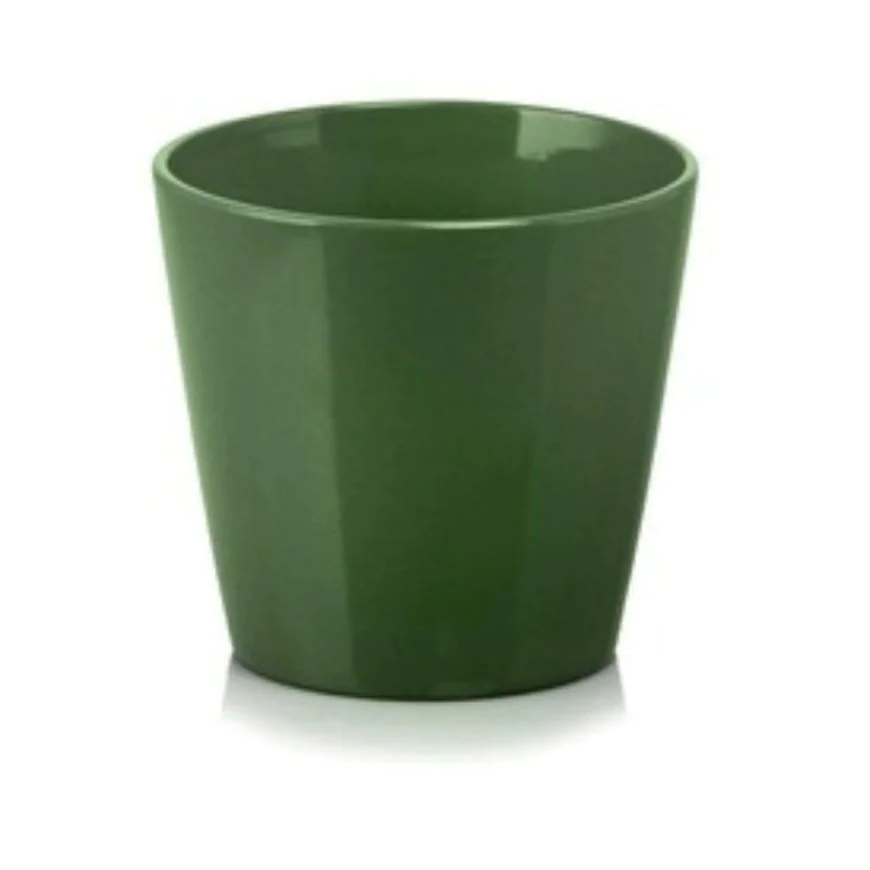 Osłonka zielona mała doniczka ceramiczna 9,5 cm