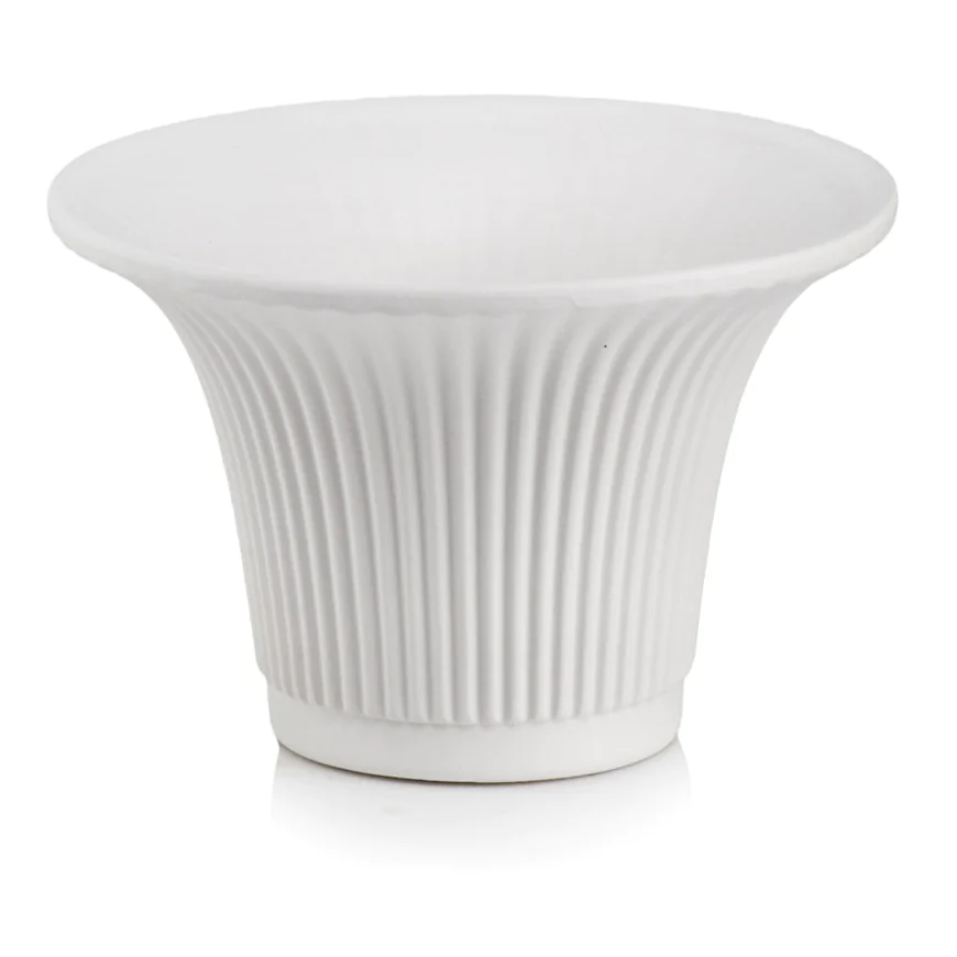 Osłonka biała karbowana ceramiczna 15 cm