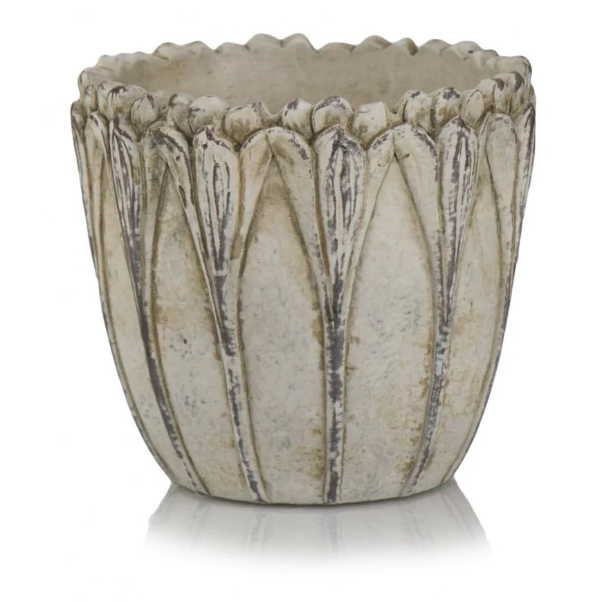 Osłonka szaro fioletowa donica vintage 20 cm