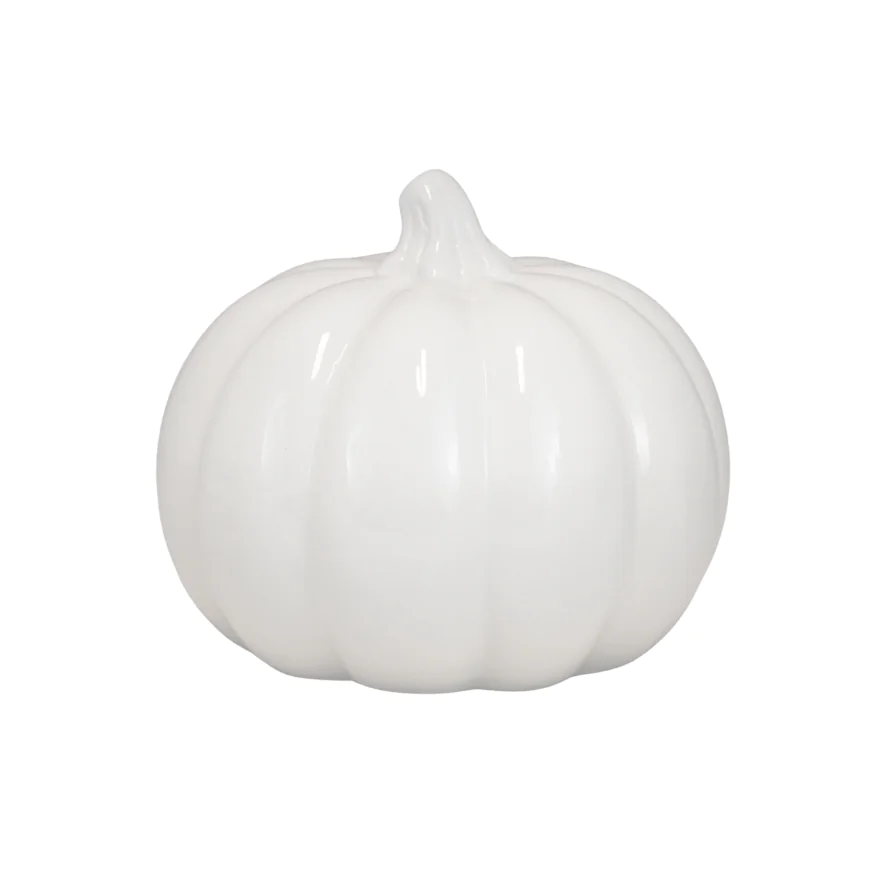 Dynia biała ceramiczna do dekoracji 10,8 cm