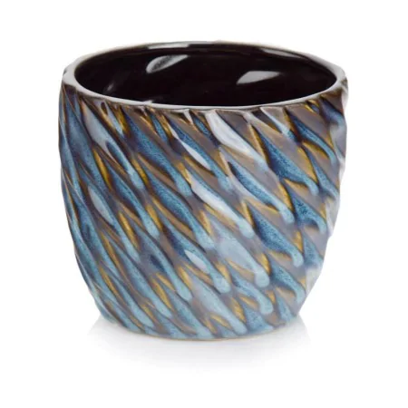 Osłonka niebieska cieniowana doniczka vintage 13,5 cm