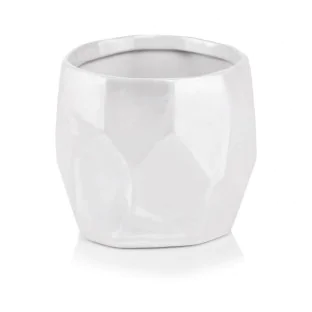 Osłonka biała nowoczena ceramiczna doniczka 13,5 cm