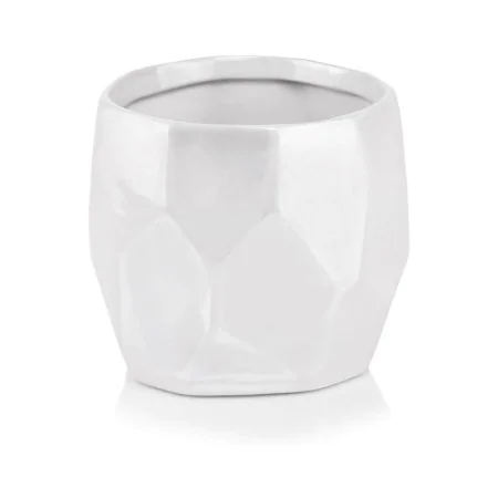 Osłonka biała nowoczena ceramiczna doniczka 13,5 cm