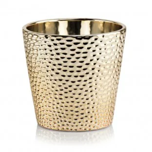 Osłonka złota niska ceramiczna glamour 13 cm