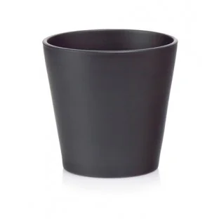Osłonka czarna matowa mała doniczka ceramiczna 9,5 cm