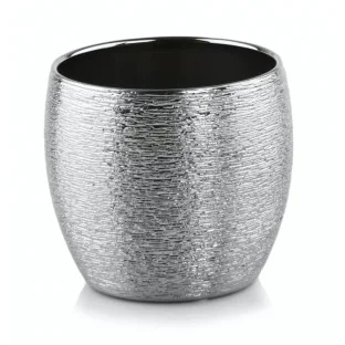 Osłonka srebrna kula doniczka grawer glamour 14 cm