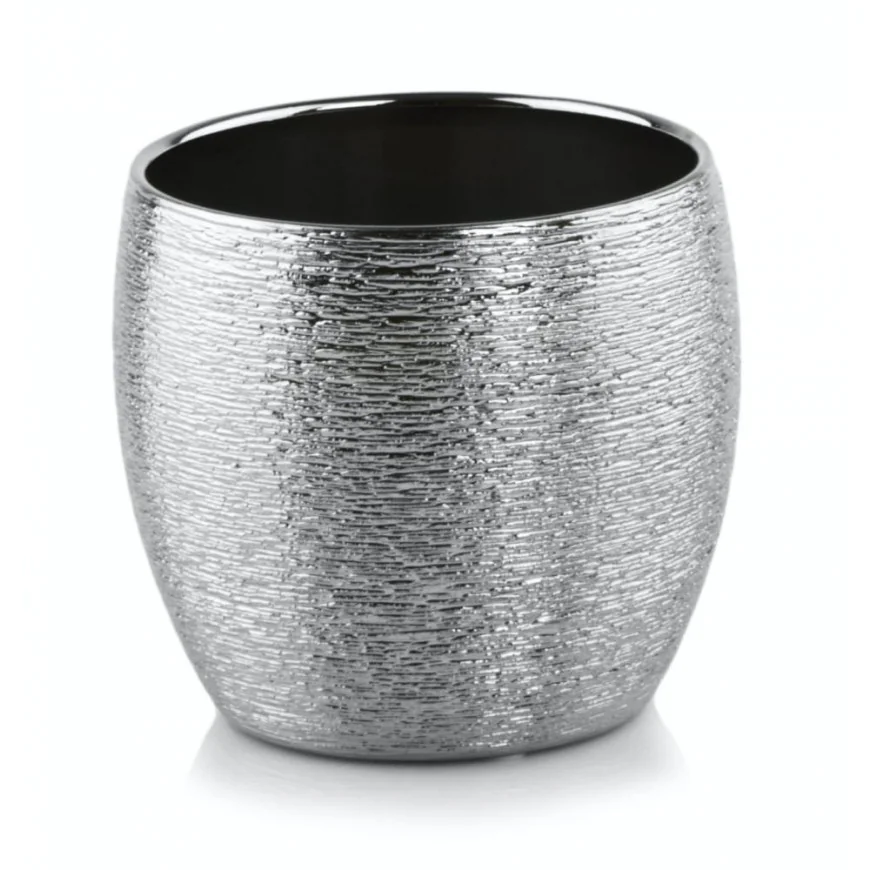 Osłonka srebrna kula doniczka grawer glamour 14 cm