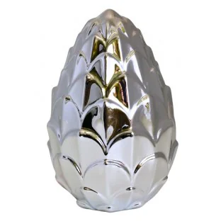 Karczoch srebrny ceramiczny dekoracja 18 cm