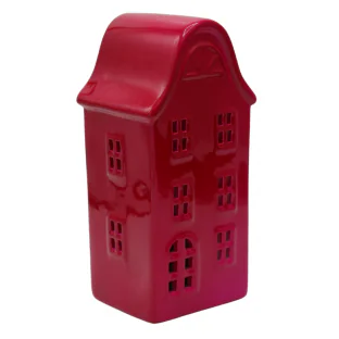 Domek ceramiczny fuksjowy led 20 cm