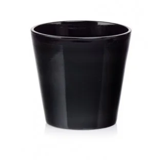 Osłonka czarna mała doniczka ceramiczna 9,5 cm