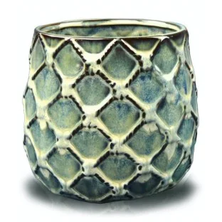 Osłonka niebieska brązowa VINTAGE 11,5x11 cm