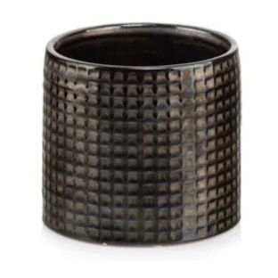 Osłonka mosiądz stare złoto brązowa doniczka 13 cm