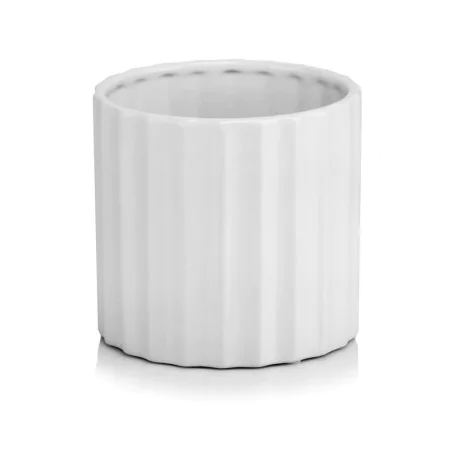 Osłonka biała cylinder karbowana ceramiczna 13 cm