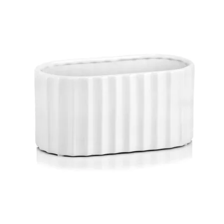 Osłonka owalna biała karbowana ceramiczna 25 cm