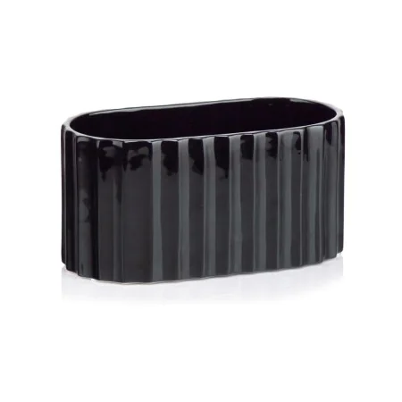Osłonka owalna czarna karbowana ceramiczna 25 cm