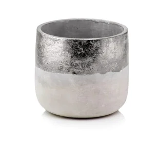 Osłonka szara ze srebrnym paskiem betonowa 12,5 cm