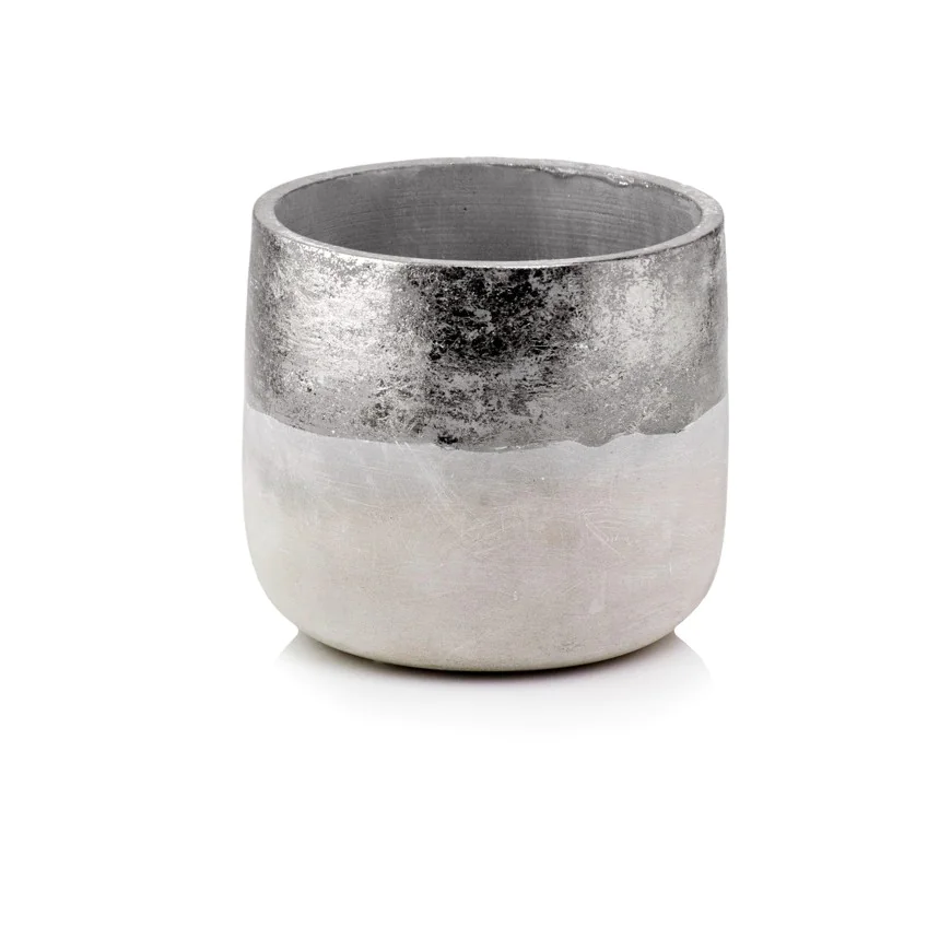 Osłonka szara ze srebrnym paskiem betonowa 12,5 cm