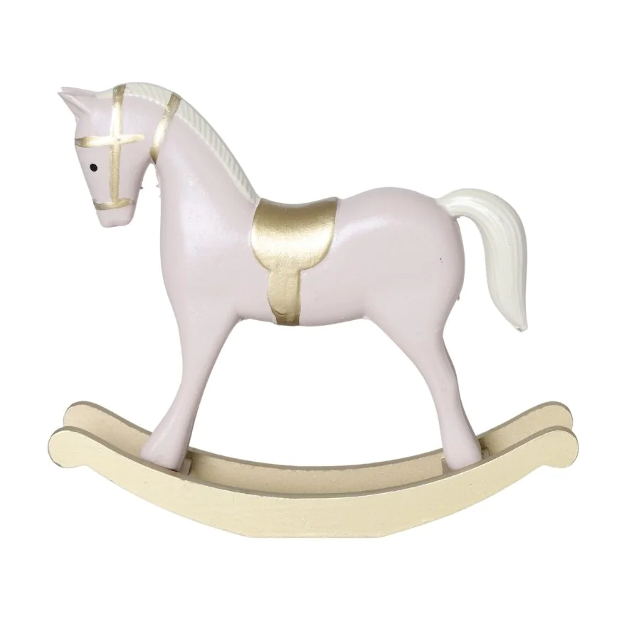 Konik na biegunach fioletowo złoty dekoracja 26x22 cm