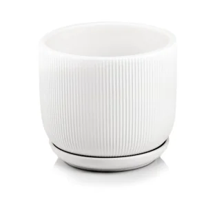 Doniczka biała duża z podstawką donica 17 cm