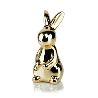 Króliczek wielkanocny złoty ceramiczny dekoracja 12 cm