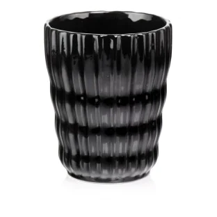 Osłonka czarna na storczyka karbowana 16 cm DEFEKT