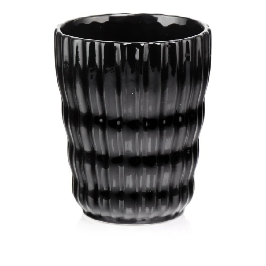 Osłonka czarna na storczyka karbowana 16 cm DEFEKT