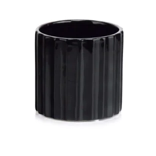 Osłonka czarna cylinder karbowana ceramiczna 16 cm