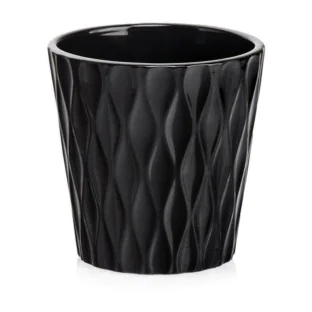 Osłonka czarna z wzorem ceramiczna 16 cm