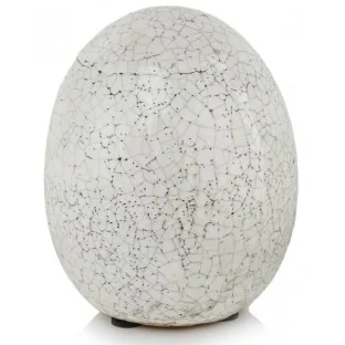 Jajko białe spękane VINTAGE ceramiczne wielkanocne 20 cm