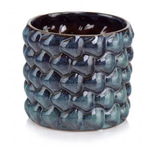 Osłonka niebieska doniczka vintage 13 cm