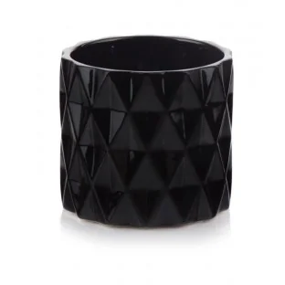 Osłonka czarna doniczka ceramiczna 13,5 cm
