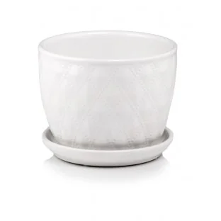 Doniczka biała z podstawką 17 cm