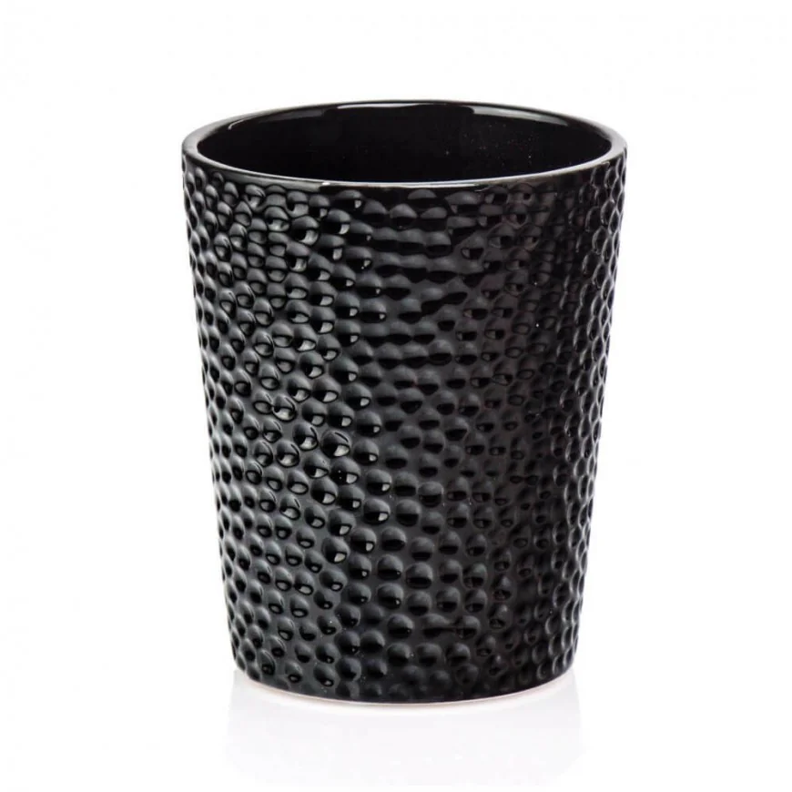 Osłonka czarna niska ceramiczna 10,5 cm