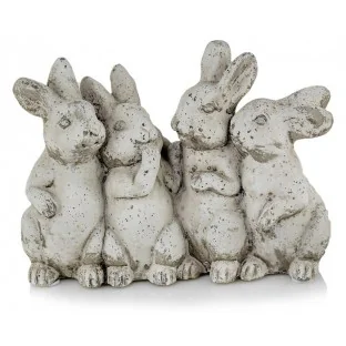 Zajączki wielkanocne ceramiczne beżowe 4 szt 22 cm