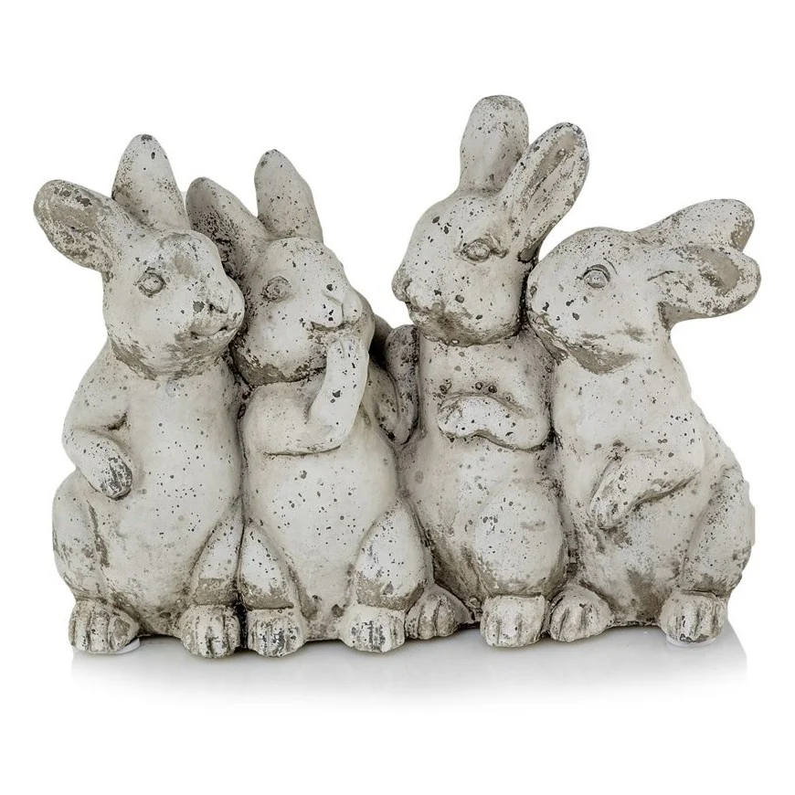 Zajączki wielkanocne ceramiczne beżowe 4 szt 22 cm