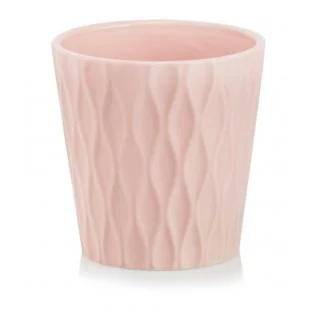 Osłonka na storczyka różowa z wzorem ceramiczna 13 cm