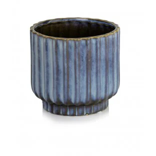 Osłonka niebieska cieniowana ceramiczna vintage 13 cm