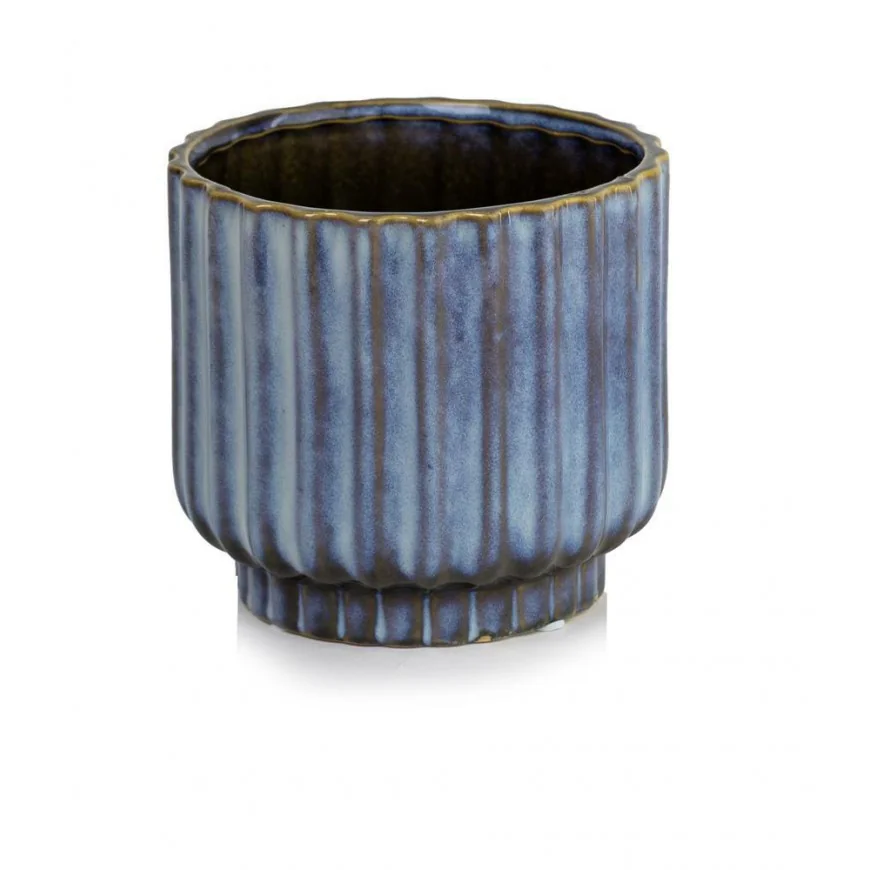 Osłonka niebieska cieniowana ceramiczna vintage 13 cm