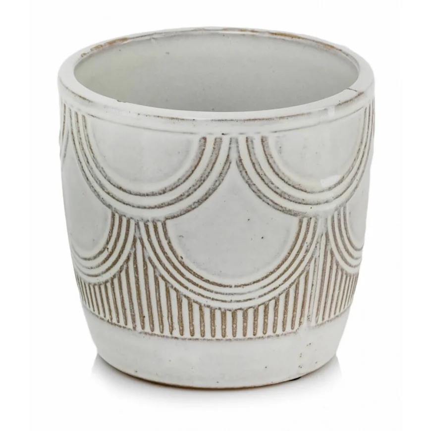 Osłonka kremowa mała ceramiczna rustykalna 13 cm