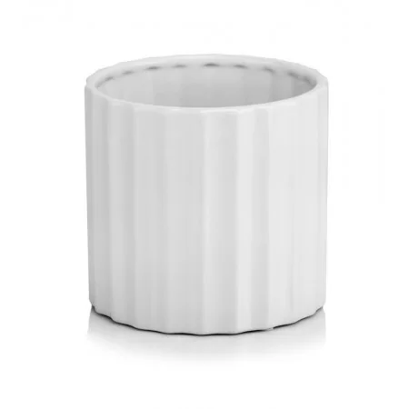 Osłonka biała cylinder karbowana ceramiczna 16 cm