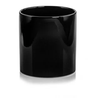Osłonka czarna połysk ceramiczna walec 15 cm