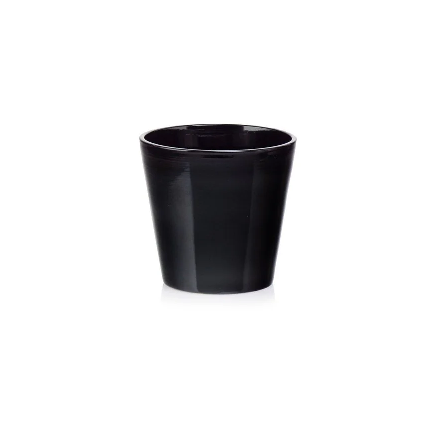 Osłonka czarna doniczka ceramiczna 17 cm