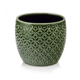 Osłonka zielona doniczka kula 14 cm