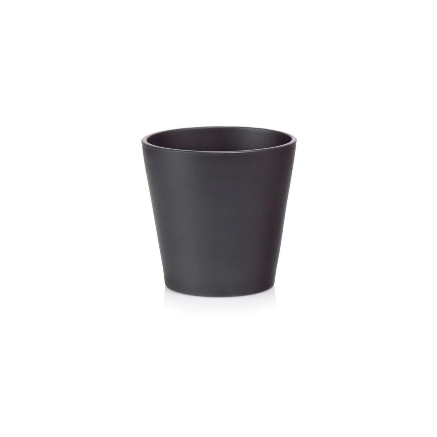 Osłonka czarna matowa doniczka ceramiczna 15 cm