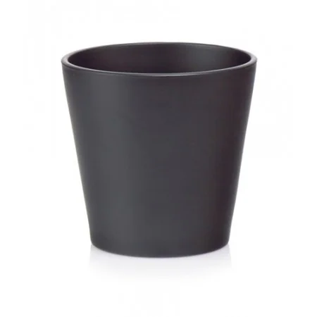 Osłonka czarna matowa doniczka ceramiczna 15 cm