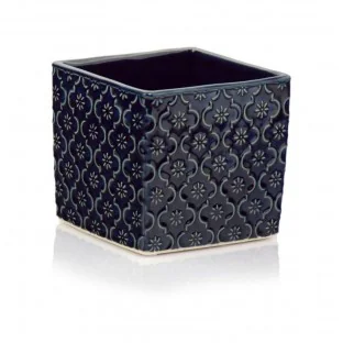 Osłonka niebieska kwadratowa z wzorem 14x14 cm
