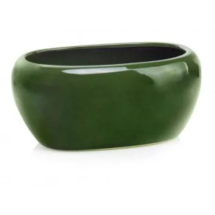 Osłonka owalna zielona ceramiczna 27 cm